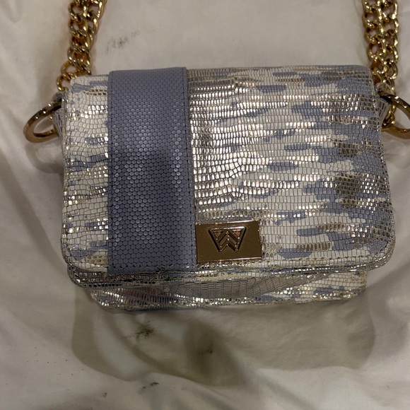 KELLY WHYNNE Elegant Silver and Blue/violet  Women's Bag - Picture 1 of 8